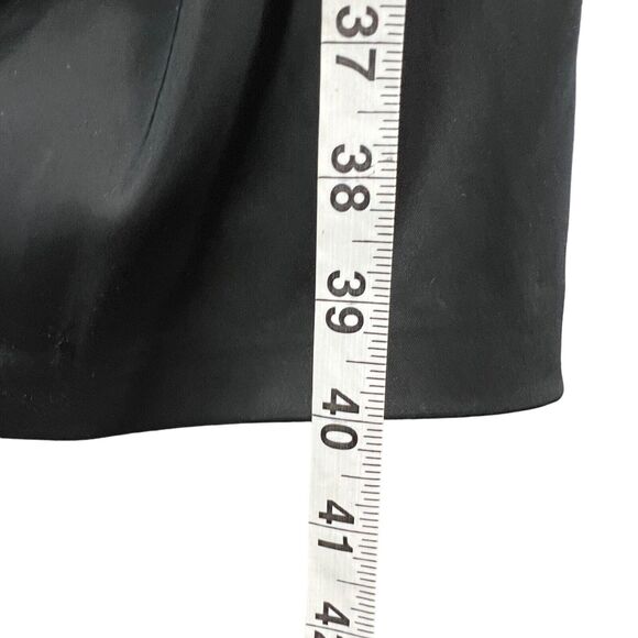 Vintage Xscape Evening Dress Womens 6 Black Satin Lace Ruched Cocktail Holiday - Picture 9 of 12